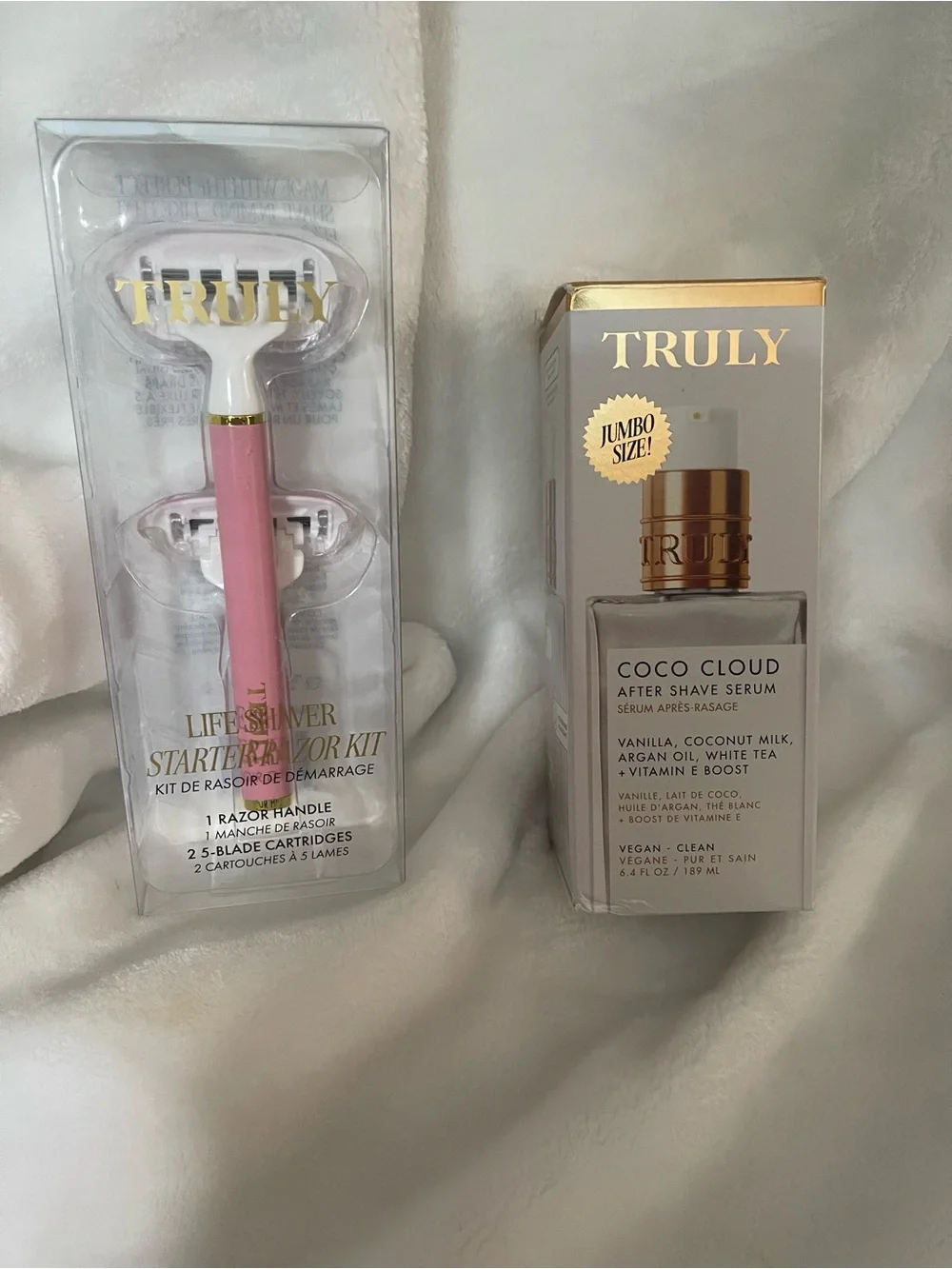 TRULY Pink Razor Starter Kit with Coco Cloud After Shave Serum